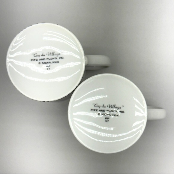 Fitz and Floyd Coq du Villages Chicken Mugs - Picture 8 of 9